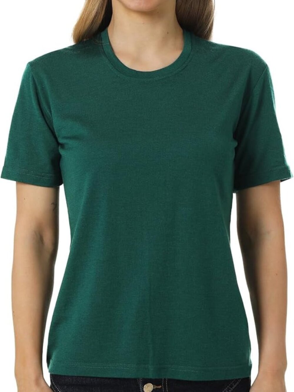 Merino.tech Women’s 100% Merino Wool T Shirt, Rainforest Green